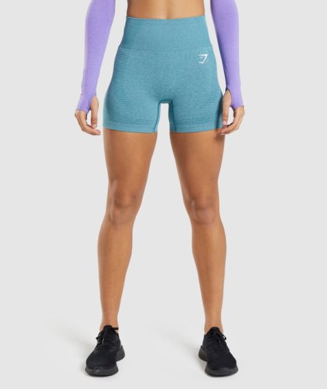 Women's Gymshark Vital Seamless 2.0 Shorts Turquoise | NZ 5CNZVS